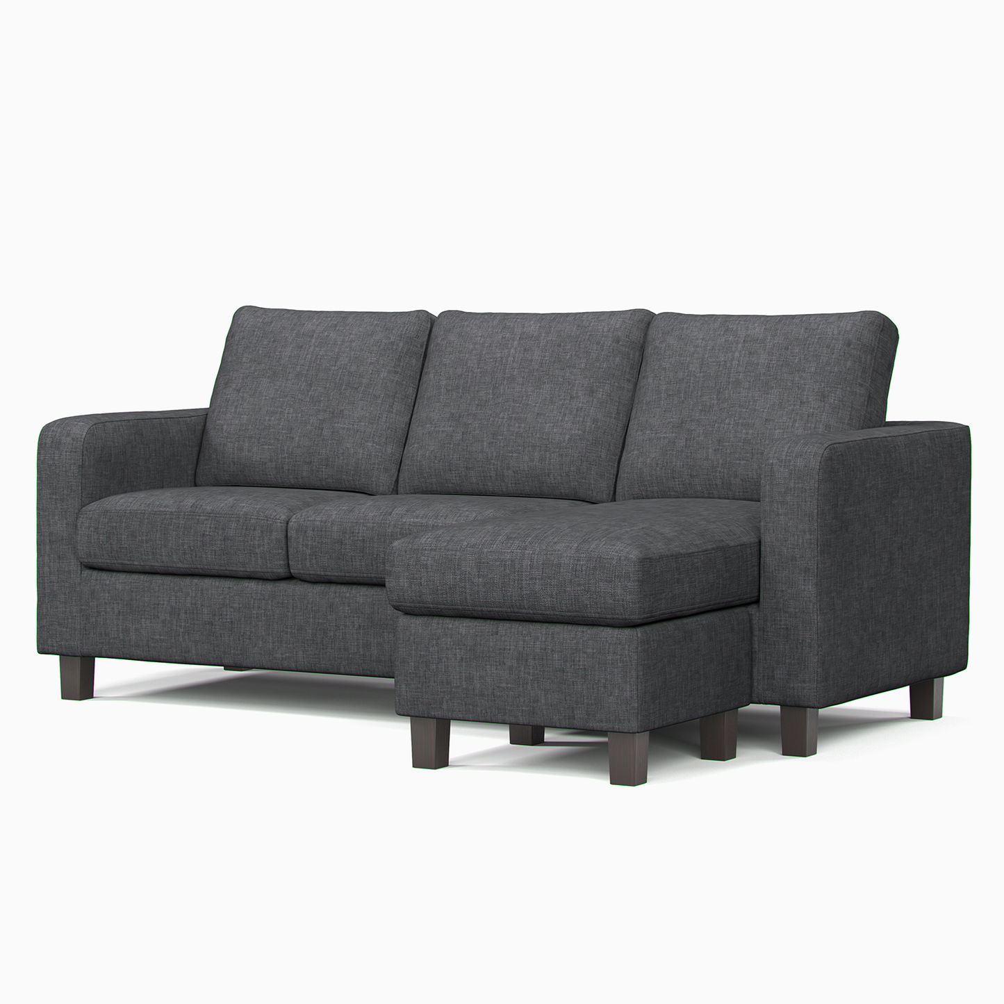 York Grey Turin Fabric 3 Seater Reversible Corner Sofa