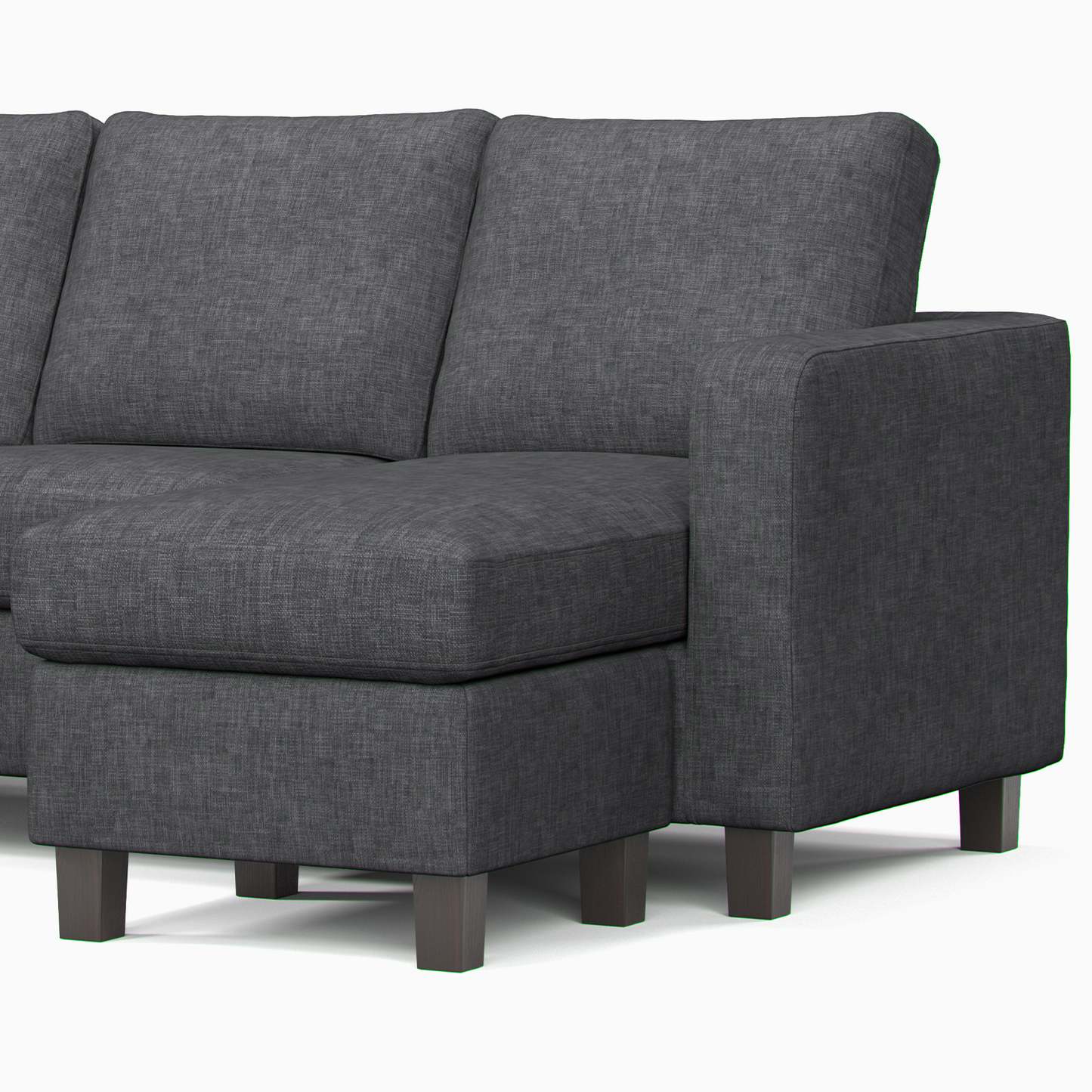York Grey Turin Fabric 3 Seater Reversible Corner Sofa