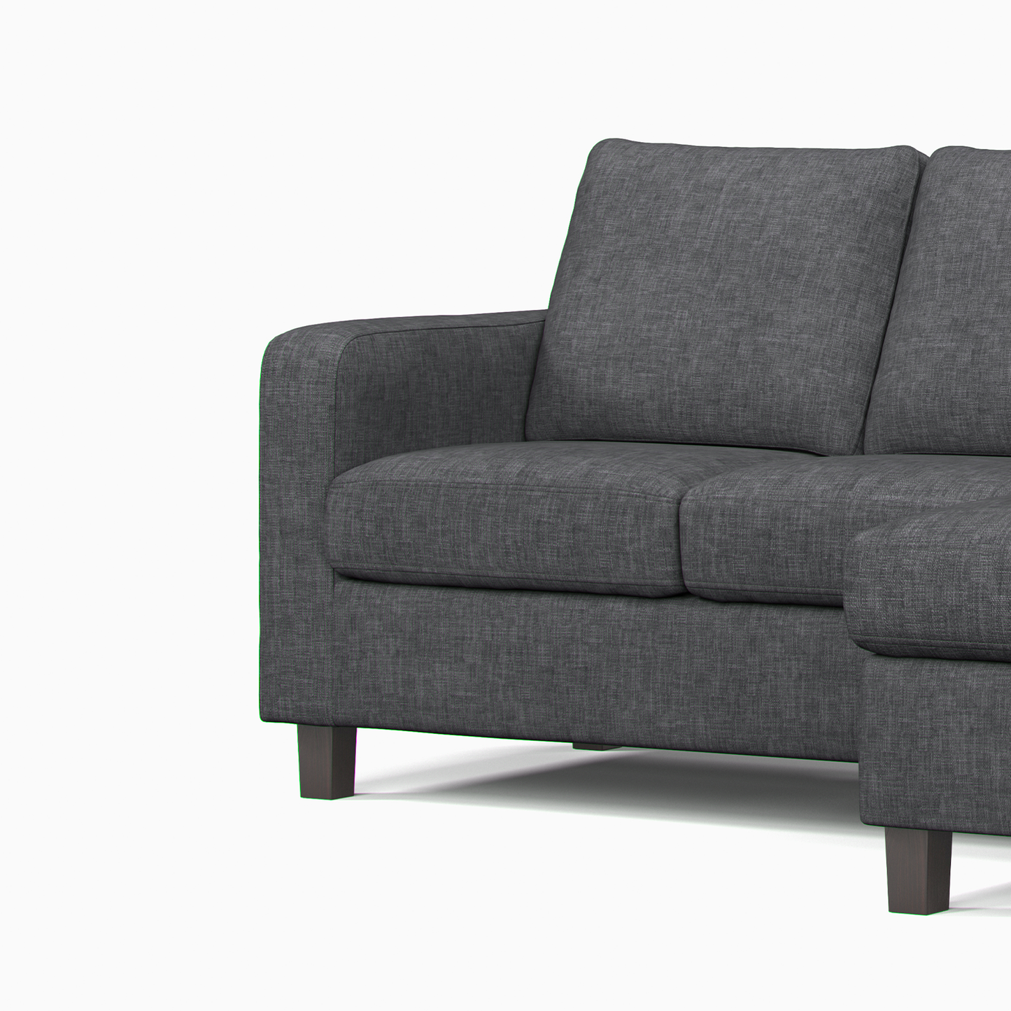 York Grey Turin Fabric 3 Seater Reversible Corner Sofa