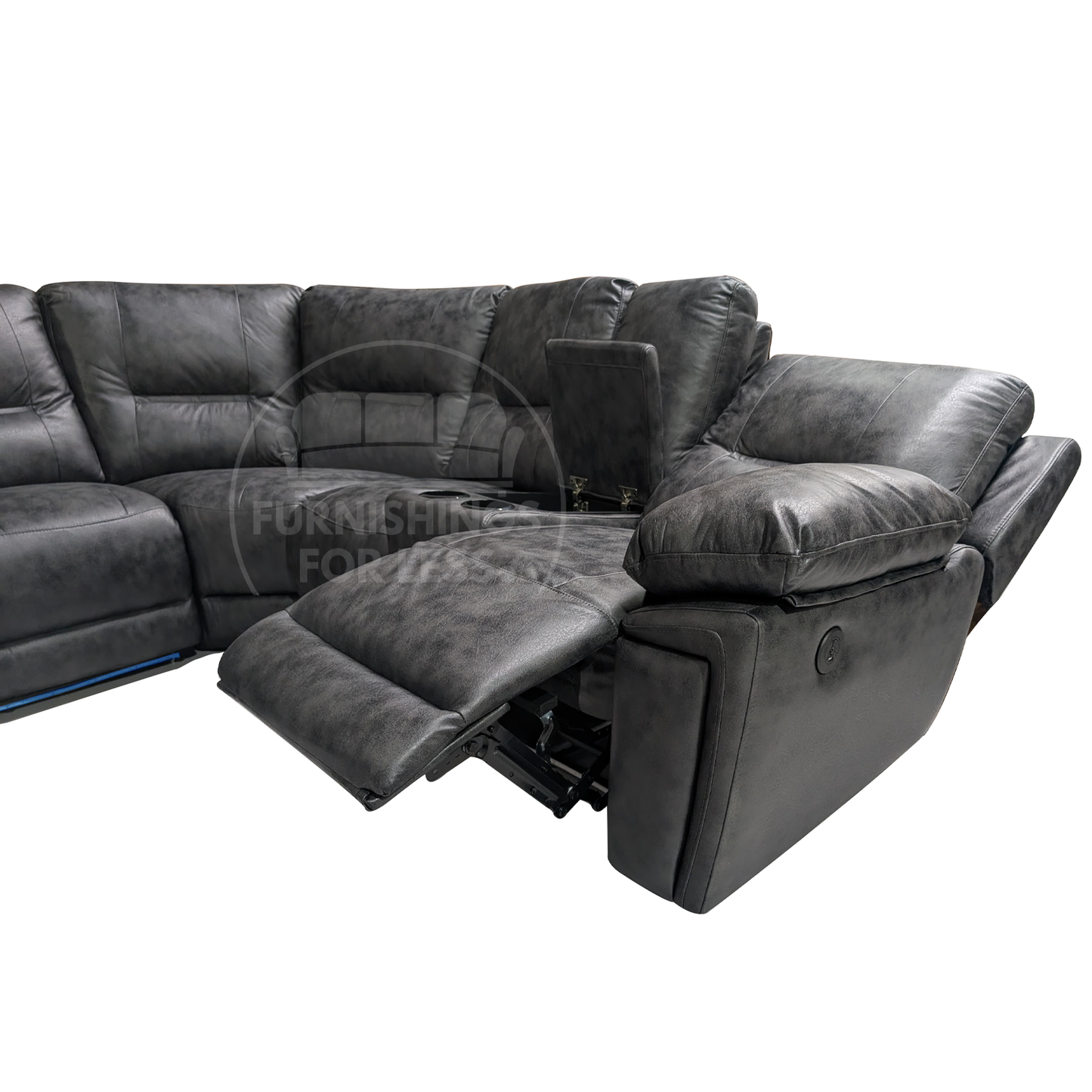 Zara Electric L Shaped 5 Seater Grey Reclining Corner Sofa