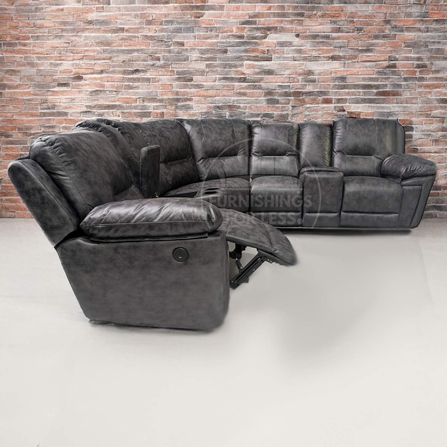 Zara Electric L Shaped 5 Seater Grey Reclining Corner Sofa