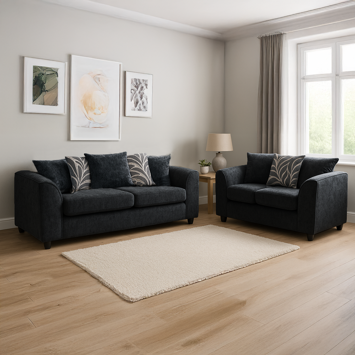 Zina Chenille Fabric Sofa Suite