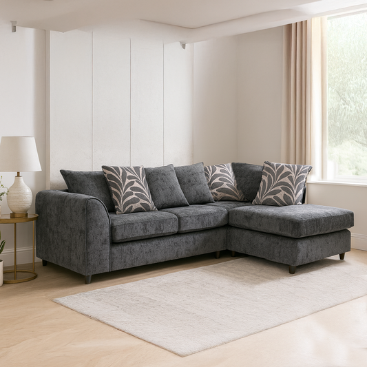 Zina Chenille Fabric Corner Sofa