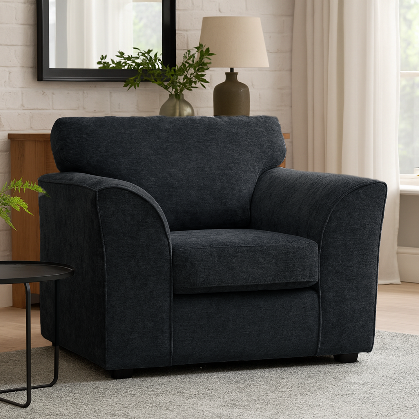 Zina Chenille Fabric Armchair
