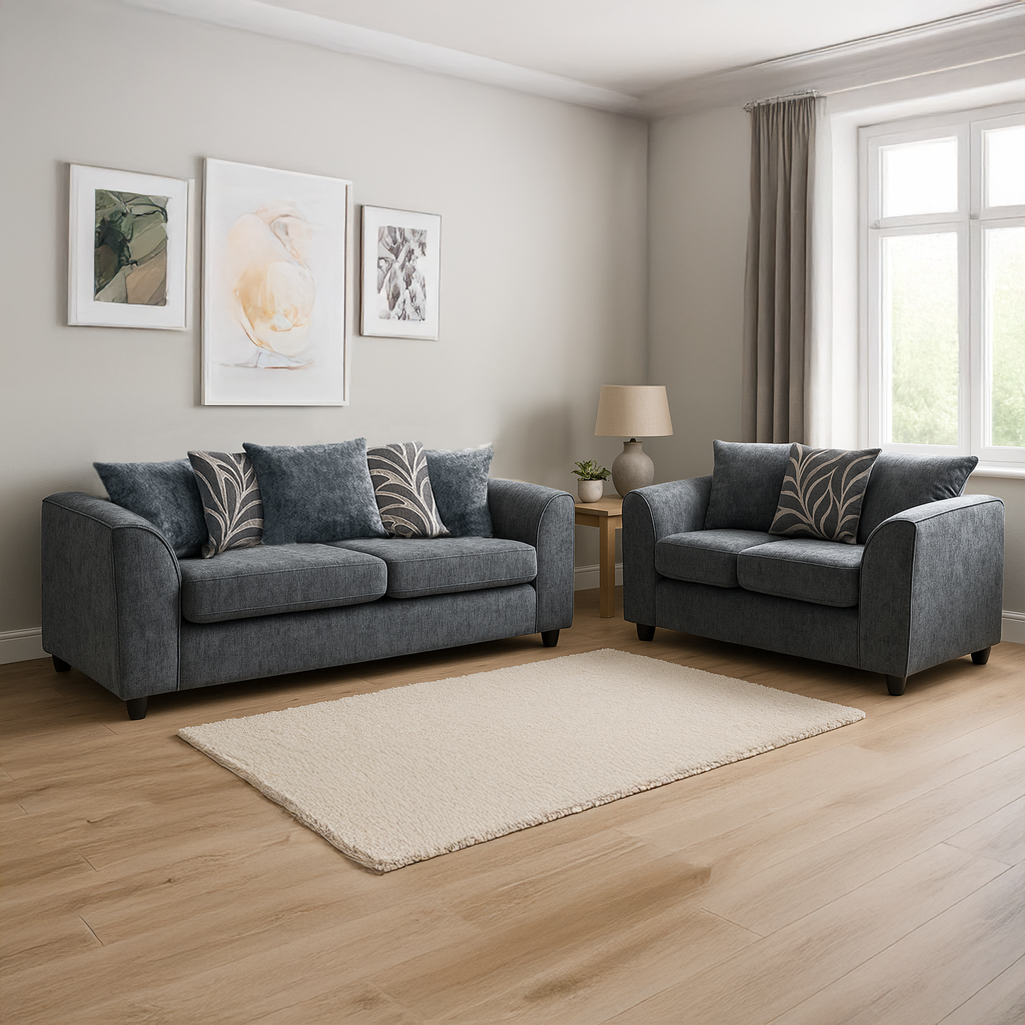 Zina Chenille Fabric Sofa Suite