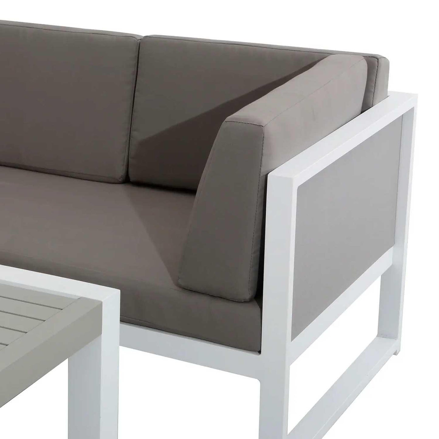 Aluminium Garden Corner Sofa Set 6 Seater with Coffee Table