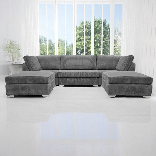 Bishop U-Shaped Fullback Jumbo Cord Sofa