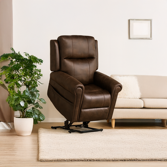 Chester Rise and Recline Armchair Electric Dual Motor Brown