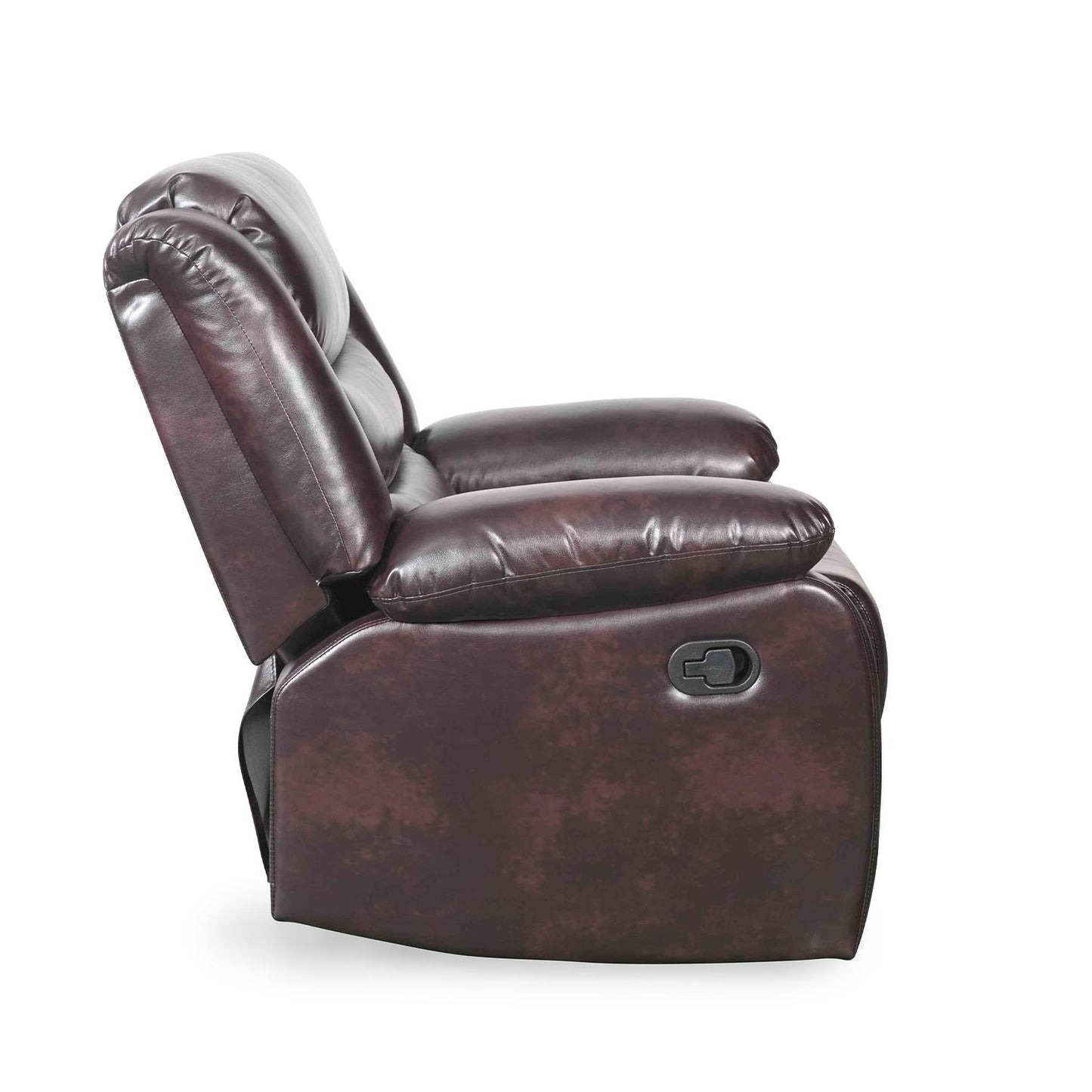 Cortland Leather Look Single Seater Armchair Manual Recliner Black Brown