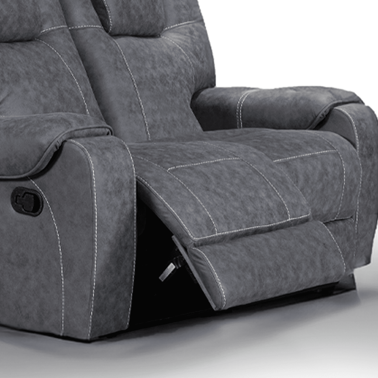 Sydney Grey Fabric Reclining 2 Seater Sofa - 4