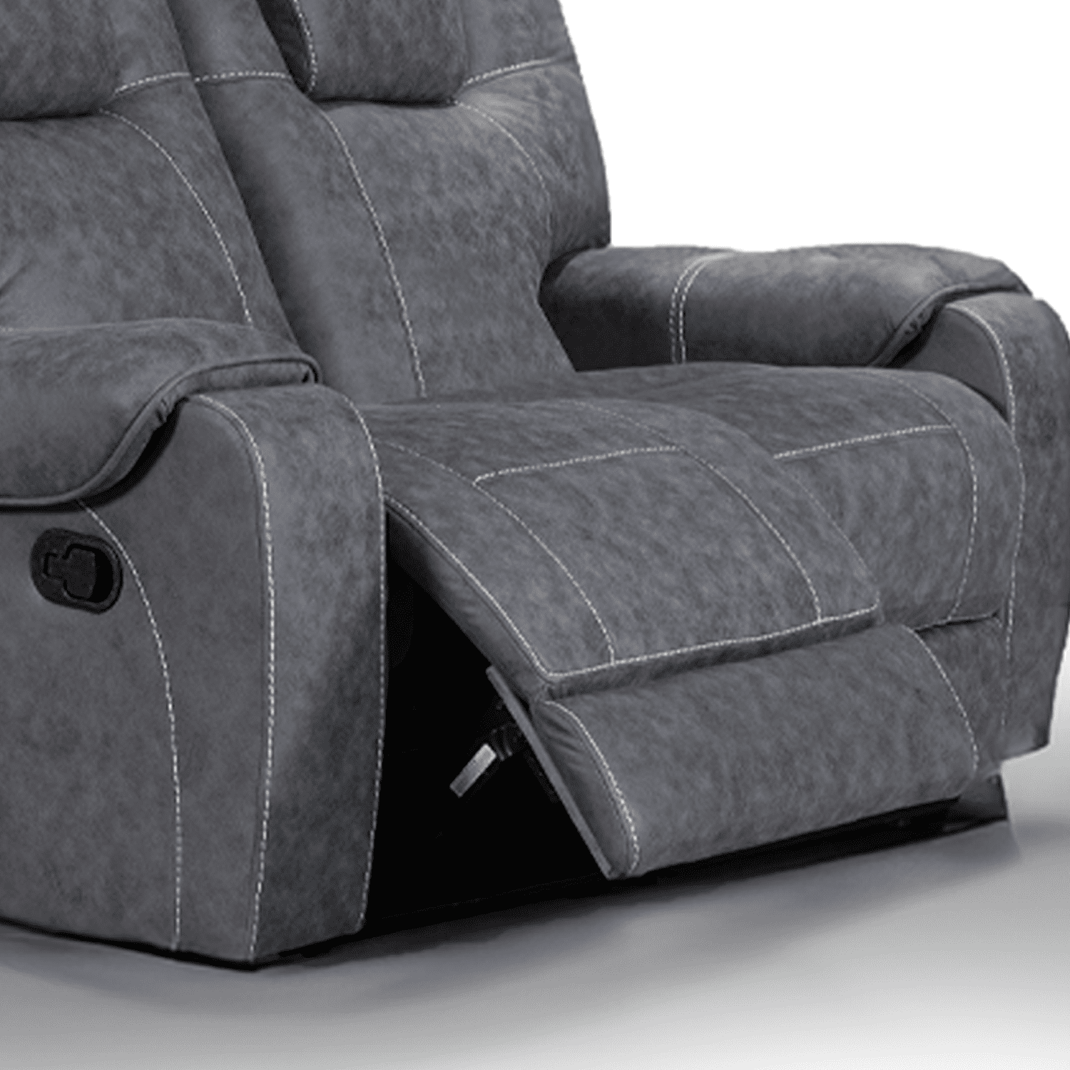 Sydney Grey Fabric Reclining 2 Seater Sofa - 4