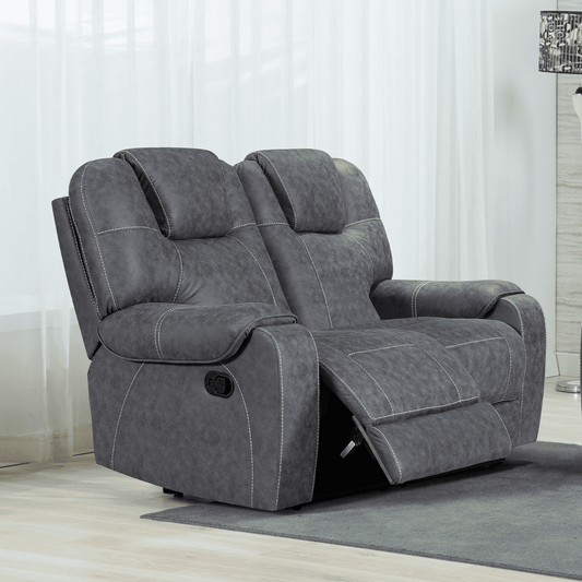Sydney Grey Fabric Reclining 2 Seater Sofa