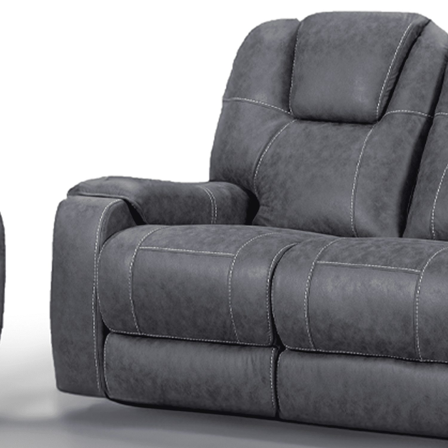 Sydney Grey Fabric Reclining 2 Seater Sofa - 3