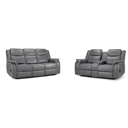 Orlando Black or Grey Leather Electric Reclining Sofa Suite 3 + 2
