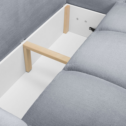 Zura Plush Velvet Large 3 Seater L Shaped Universal Corner Sofa Bed