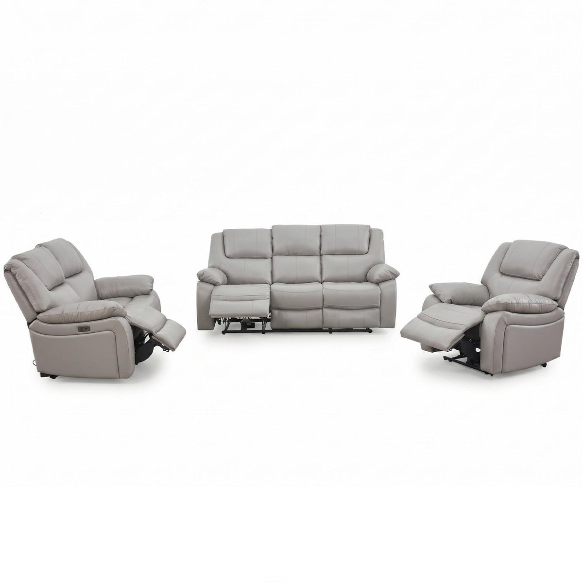 Knowle Electric Reclining 3 Piece Sofa Suite 3 + 2 + 1 Pisa Grey