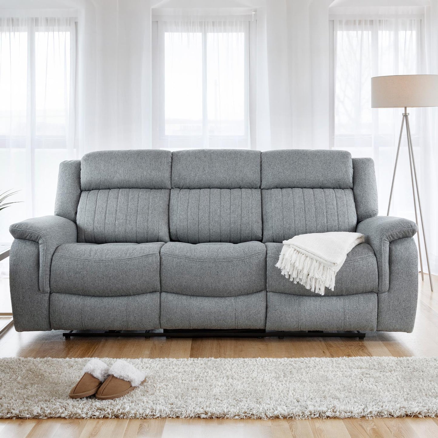 Linden Grey 3 Piece Electric Reclining Sofa Suite 3 + 1 + 1