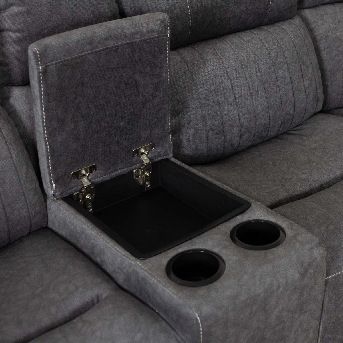 Anna Grey Fabric 5 Seater Electric Recliner Corner Sofa USB