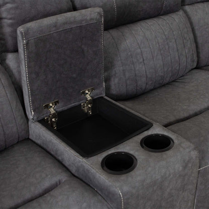 Anna Grey Fabric 5 Seater Electric Recliner Corner Sofa USB