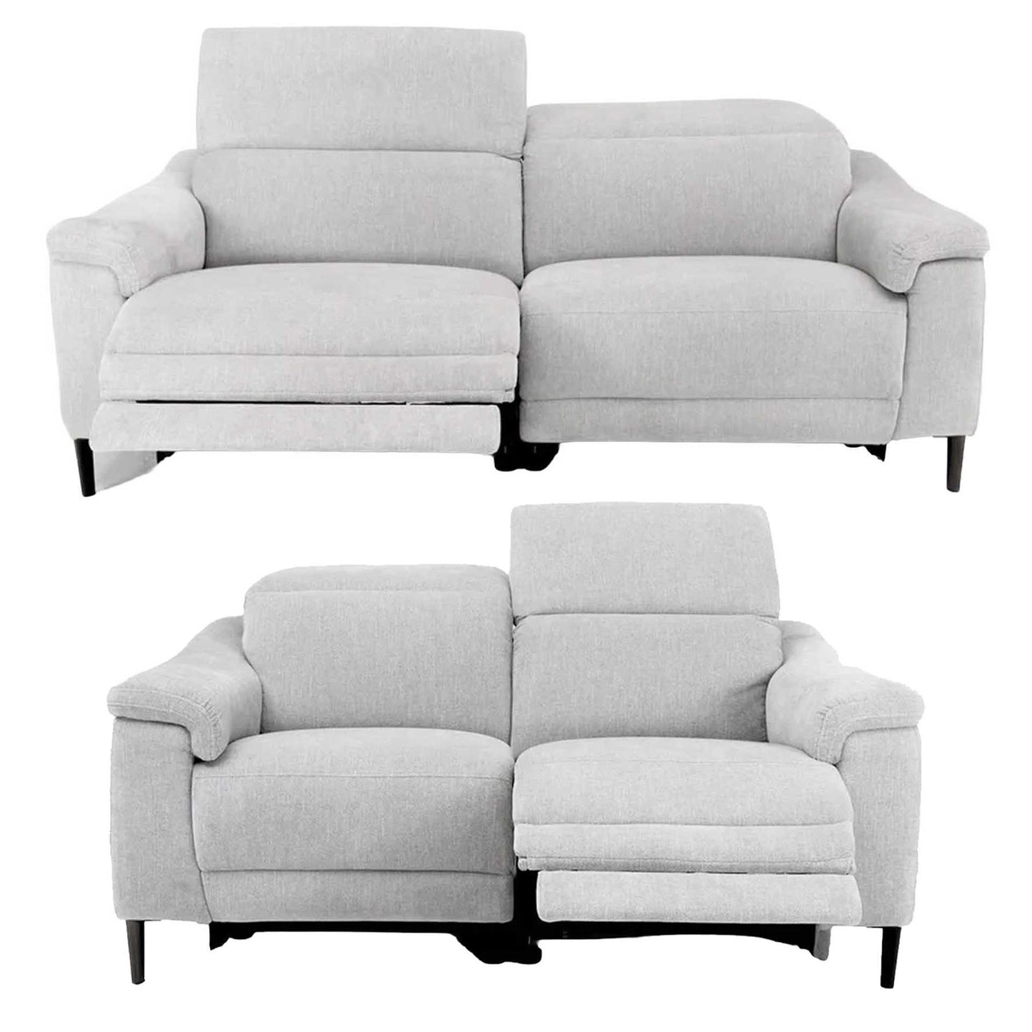 Oscar Electric 3 + 2 Reclining Sofa Suite Ivory Fabric