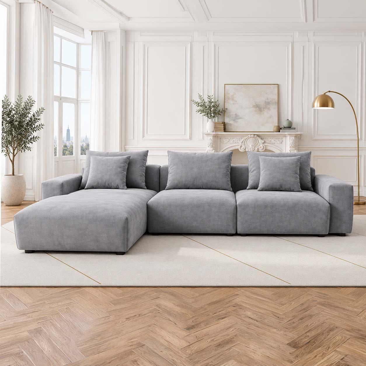 Mayfield Universal Corner Sofa with Reversible Chaise Beige or Grey