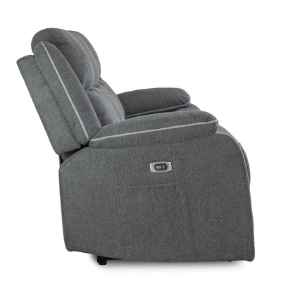 Harlow Graphite Grey Fabric 3 + 2 Electric Reclining Sofa Suite