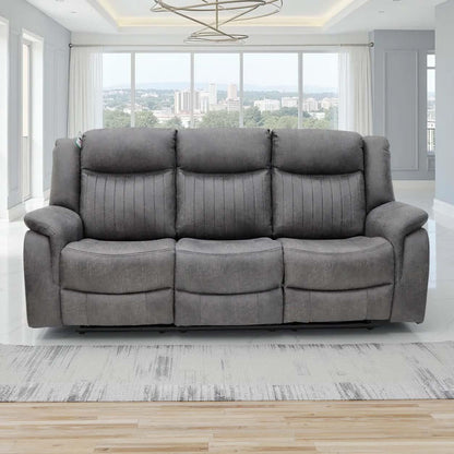 Lennox Grey Tech Fabric 3 + 2 + 1 Sofa Suite with Electric Recliner