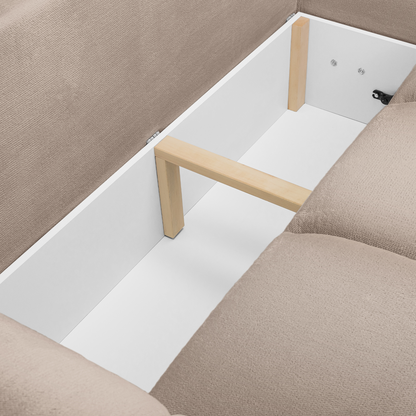 Zura Plush Velvet Large 3 Seater L Shaped Universal Corner Sofa Bed