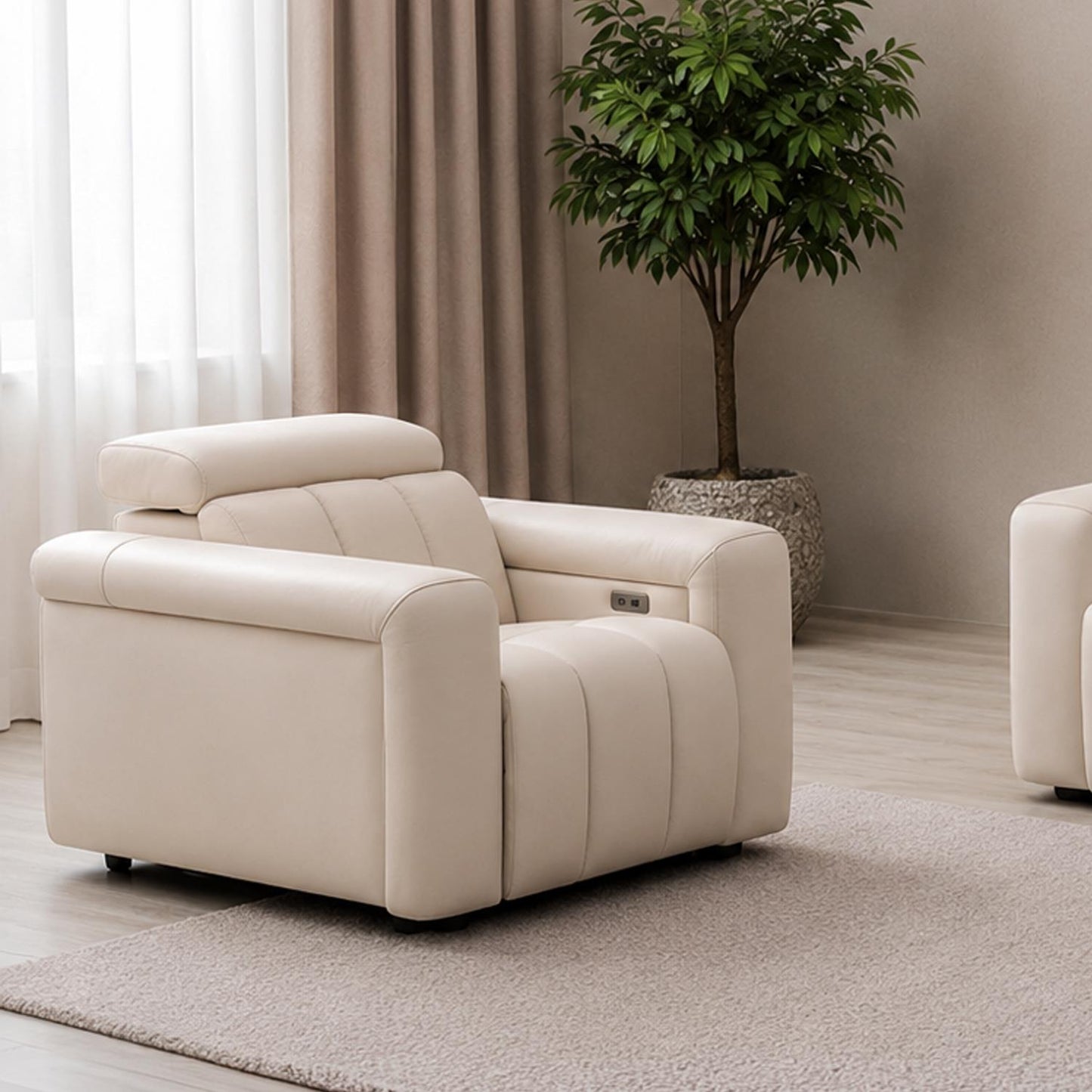 Delilah Electric Reclining Cream Oslo Armchair With Soundbar