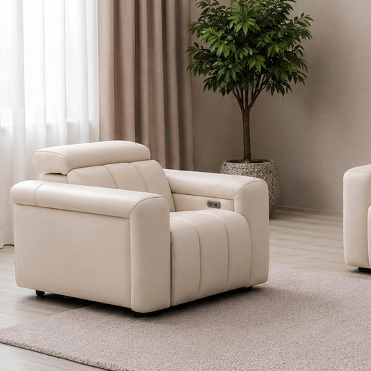 Delilah Electric Reclining Cream Oslo Armchair With Soundbar