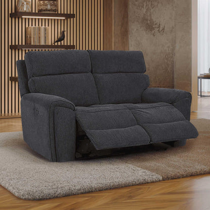 Lois Electric Reclining 3 Piece Sofa Suite 2 + 1 + 1 Black