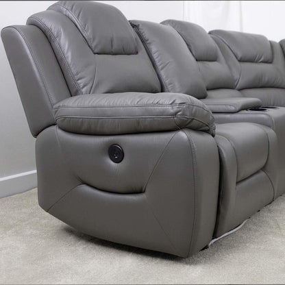 Oxbridge 5 Seater Electric Recliner Corner Sofa LED USB Black or Grey