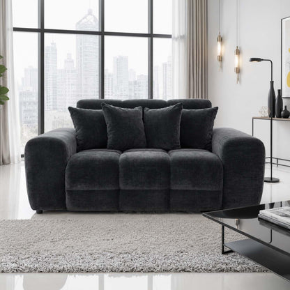 Jenson 2 Seater Plush Velvet Sofa with Deep Seats & Boxed Arms