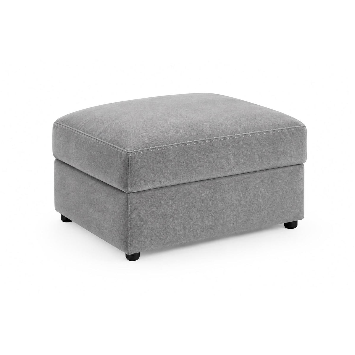 Mercer Plush Velvet Footstool Grey or Beige Padded Footrest