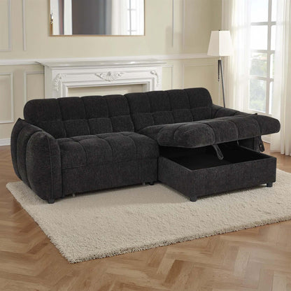 Fenton Universal Corner Sofa Bed with Storage Chaise Chenille Fabric