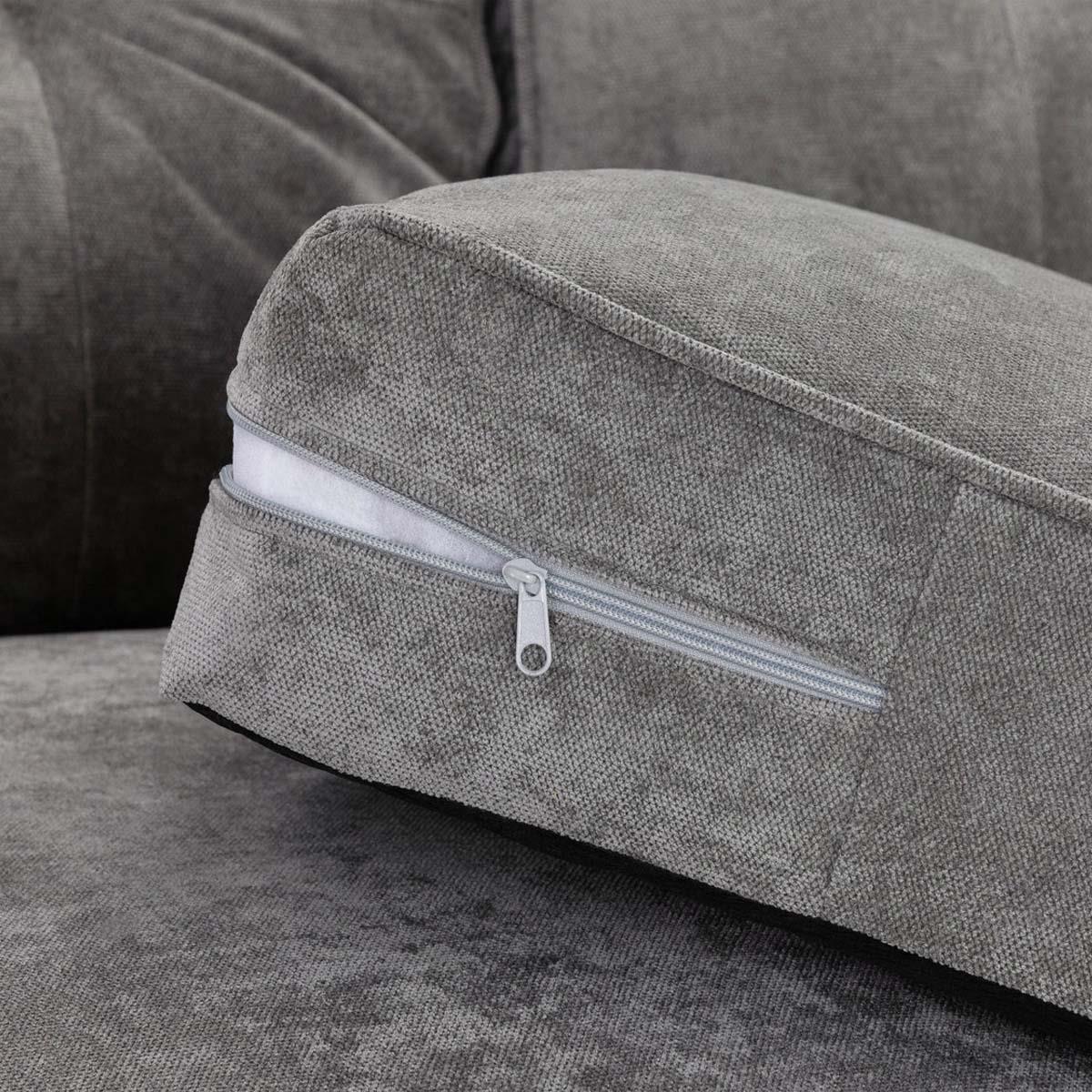 Montford Grey Fabric 5 Seater L Shaped Corner Sofa