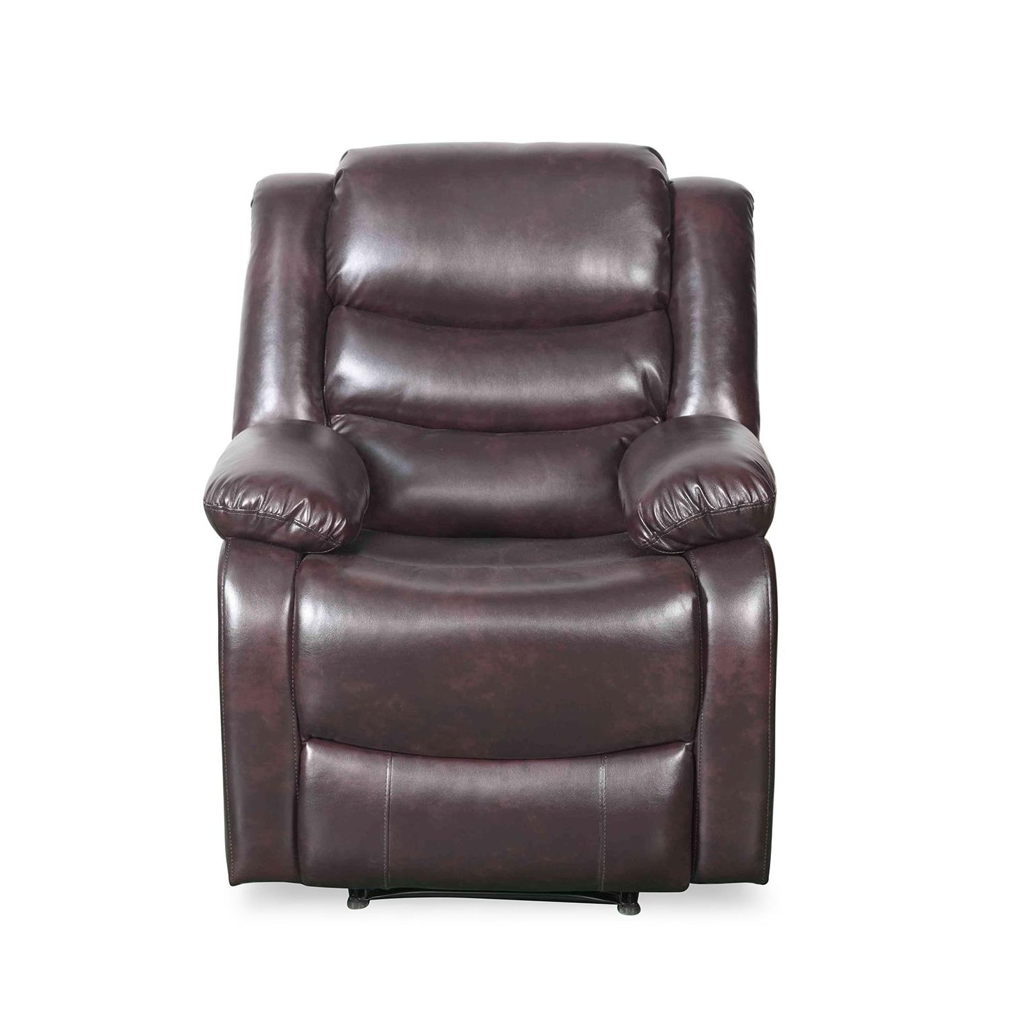Cortland Leather Look Single Seater Armchair Manual Recliner Black Brown