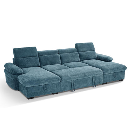 Blake U Shaped 5 Seater Fabric Corner Sofa Bed