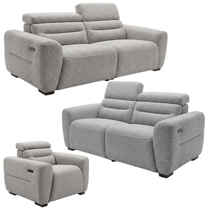 Thornton 3 Piece Electric Recliner Sofa Suite Boucle Beige or Grey