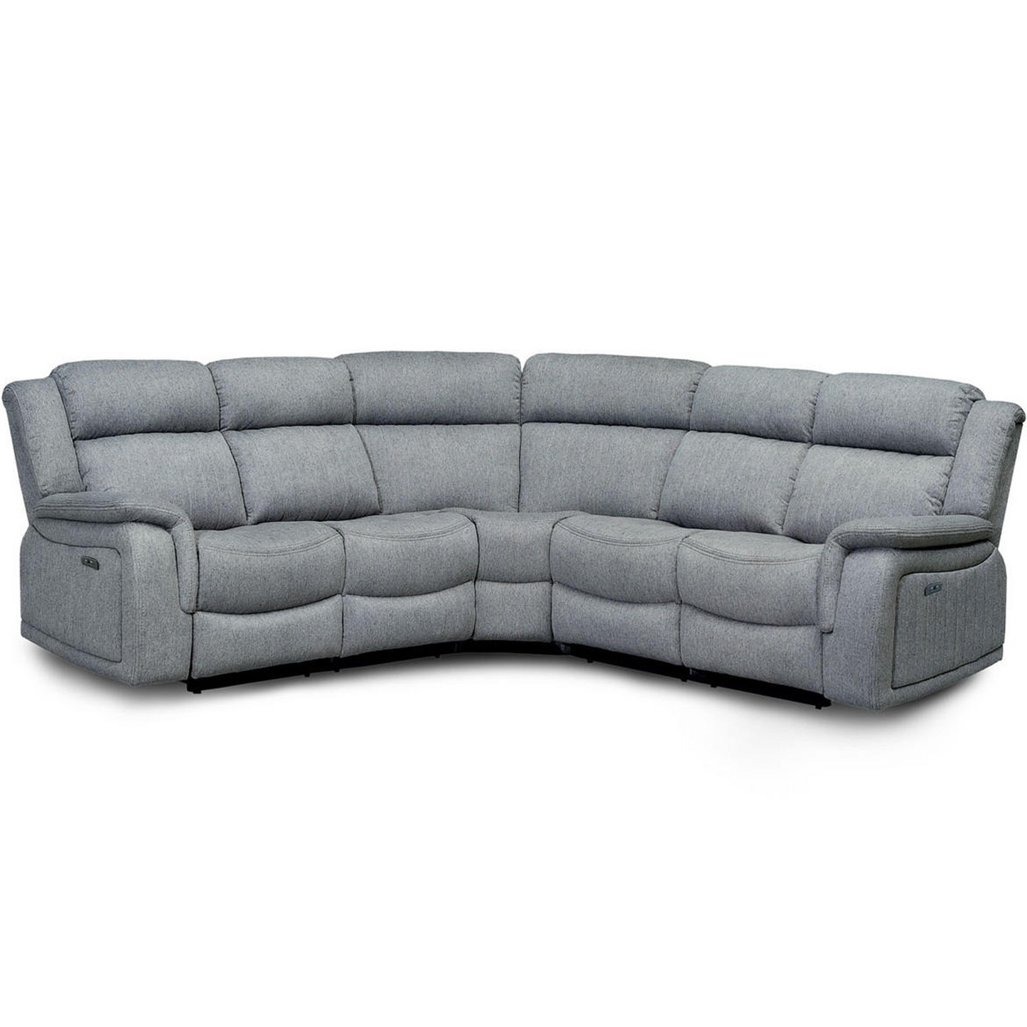 Linden 5 Seater Electric Reclining Corner Sofa Grey Fabric