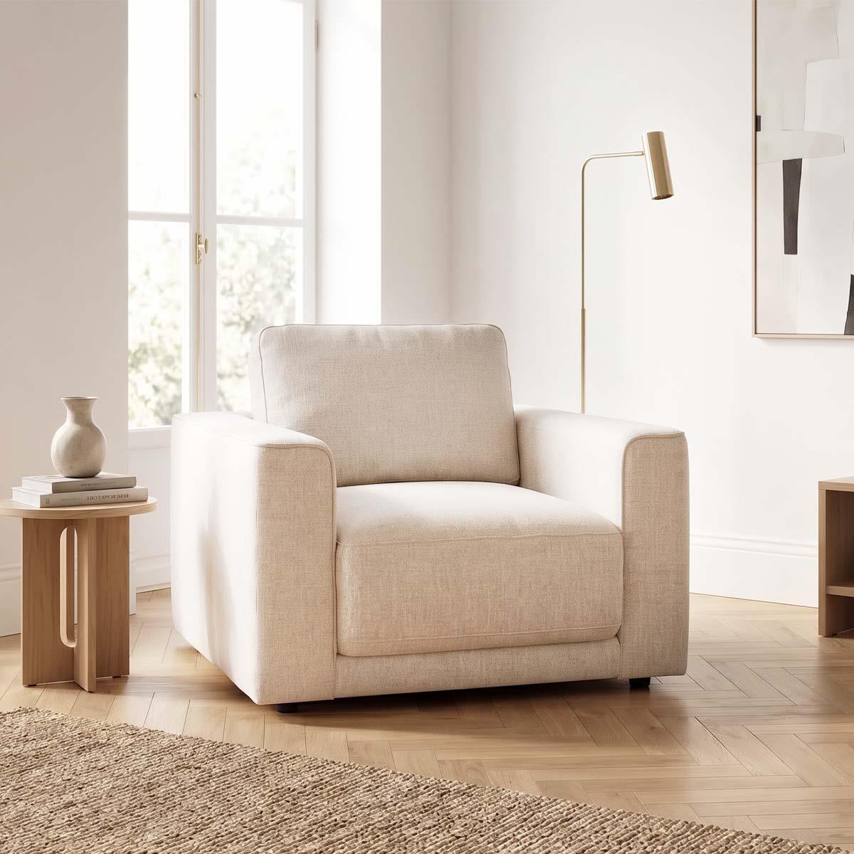 Melrose Woven Fabric 3 + 2 + 1 Three Piece Sofa Suite Beige or Grey