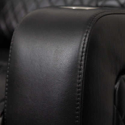 Felix Black or Grey Leather Electric Reclining Sofa Suite USB Cup Holder
