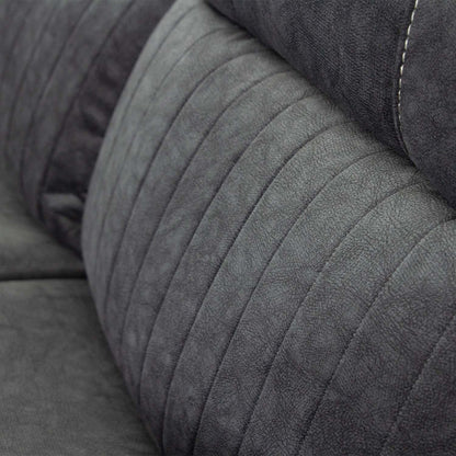 Anna Grey Fabric Electric Reclining Sofa Suite USB Charging Cup Holder