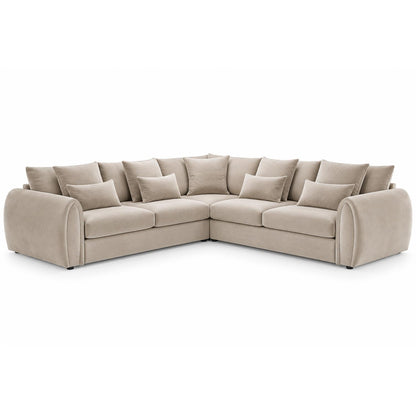 Mercer Large 5 Seater 2 Corner 2 Velvet Sofa Grey or Mocha