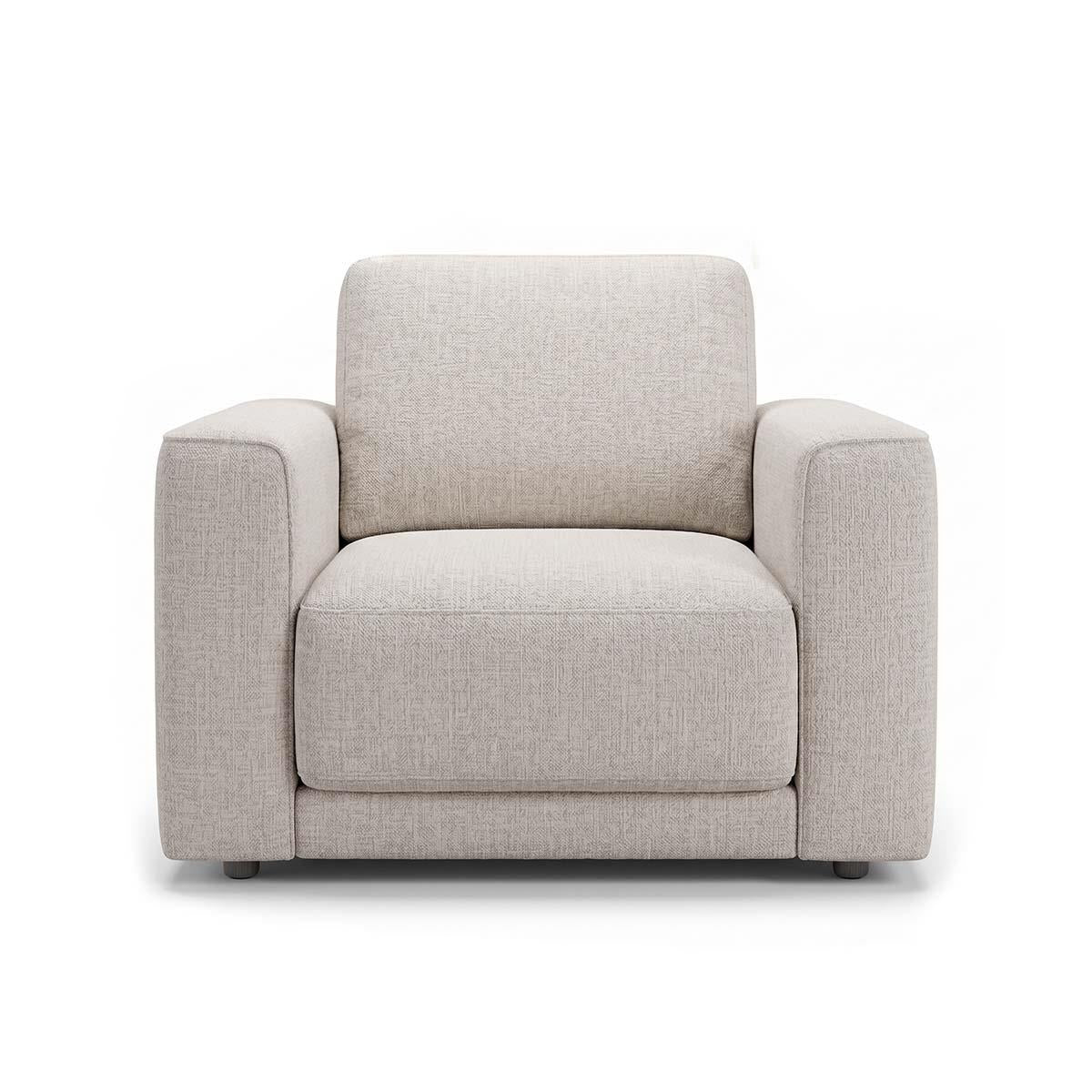 Melrose Woven Fabric Armchair with Removable Back Cushion Modern