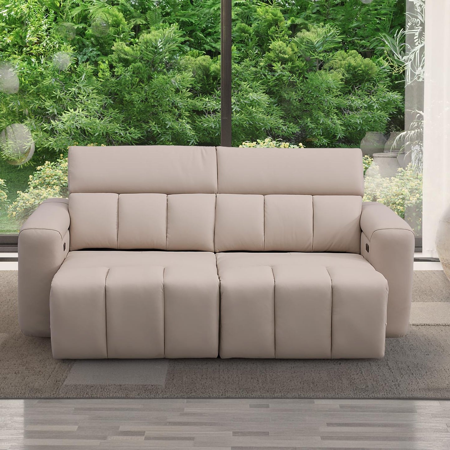 Delilah Electric Reclining Cream Oslo 3 Seater Sofa With Soundbar
