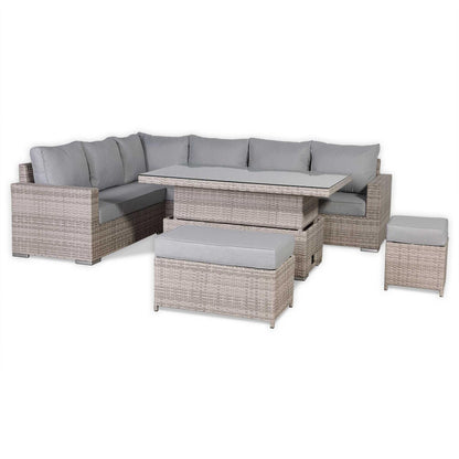 Rattan Corner Garden Sofa Set with Rising Table