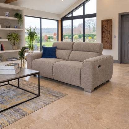 Tisbury 3 + 2 Electric Recliner Sofa Suite USB Beige or Grey