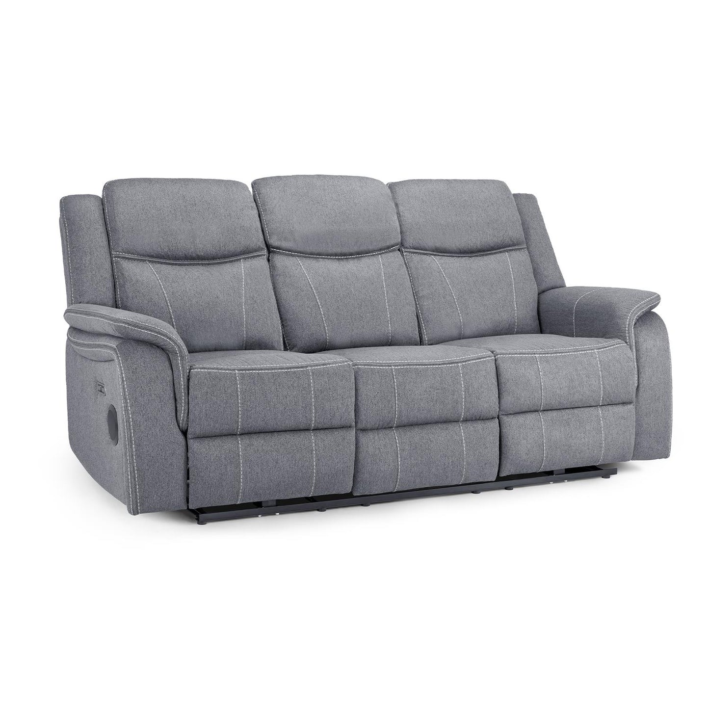 Orlando Grey Fabric 3 Piece Sofa Suite Electric Reclining USB 3 + 1 + 1