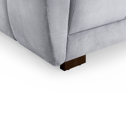 Zura Plush Velvet Large U Shaped 4 - 5 Seater Sofa  | Cream, Grey or Mocha